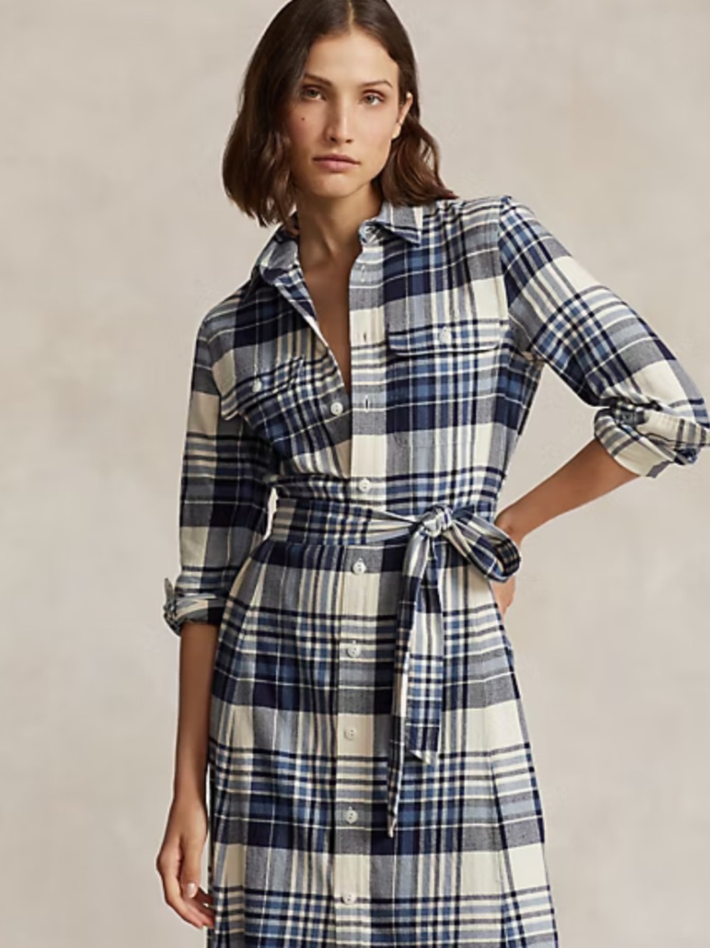 Polo Ralph Lauren - Plaid Belted Cotton Twill Shirtdress